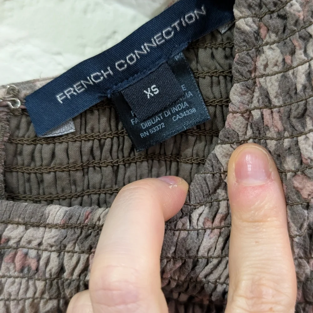 NWOT French Connection Erika Smocked Dropped Waist Mini Dress - Picture 3 of 10